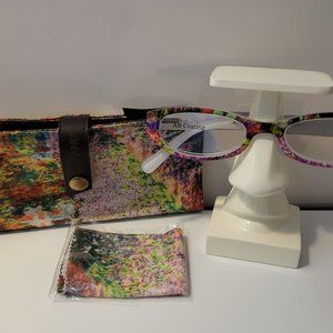 Reading Glasses (+1.50) "Monets Garden" Combo Matching Case Eye Candy NWT